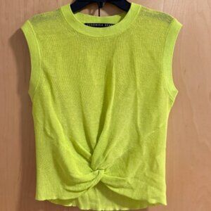 Veronica Beard Kellen twist-front sweater Chartreuse